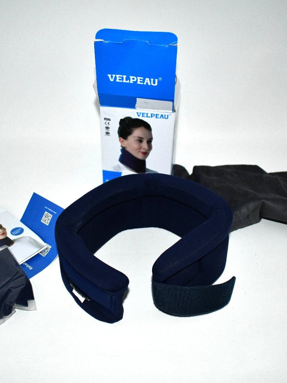 VELPEAU Soft Cervical Neck Brace Support Collar, Medium, Blue, Comfort Version,